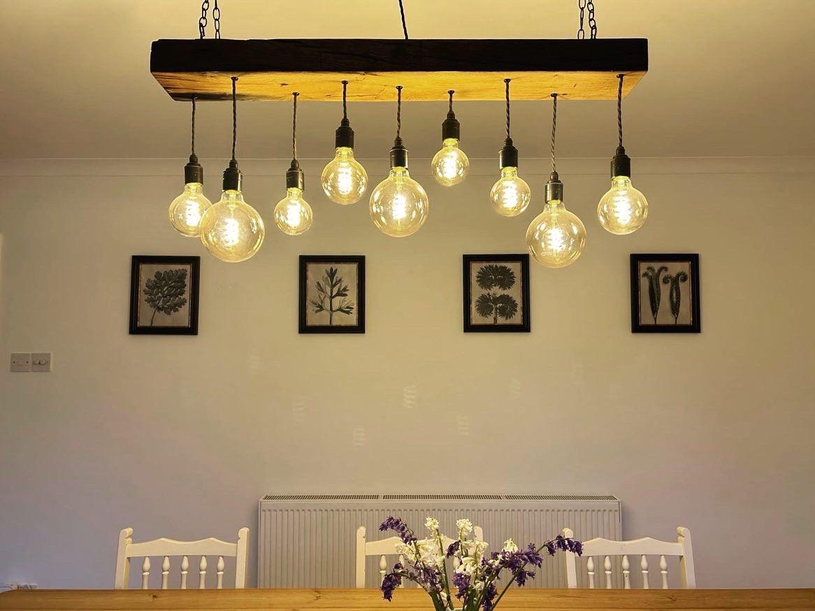 Oak Beam Chandelier - MooBoo Home