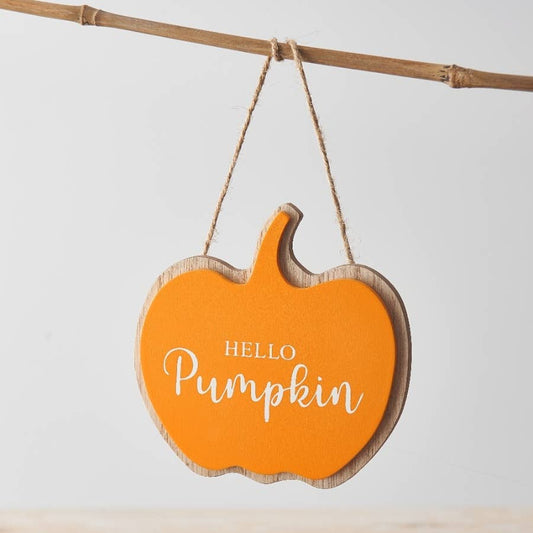 Orange Hello Pumpkin Sign, 11cm