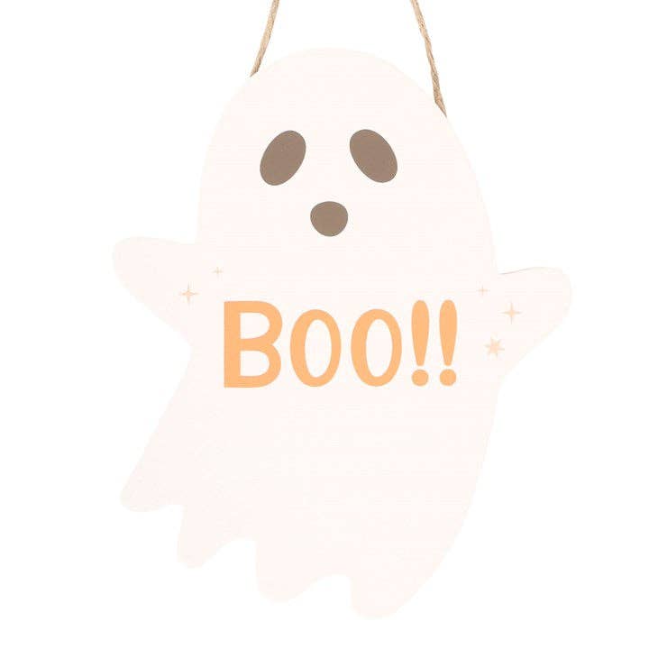 20cm Ghost Shaped Halloween Hanging Sign