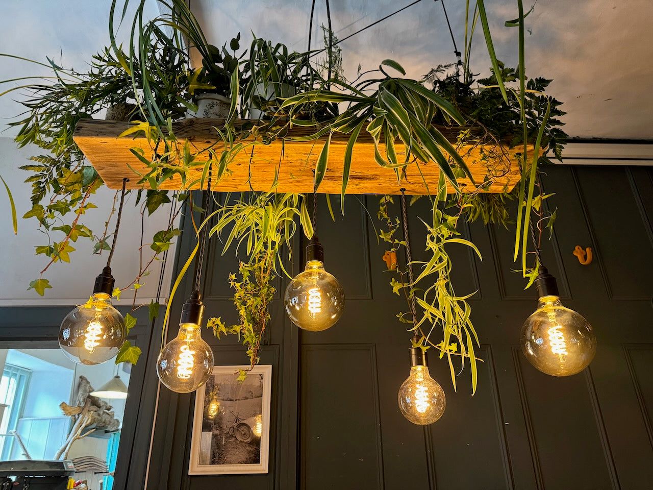 Lustre à poutres en bois - Suspension en grappe d’épinette norvégienne 