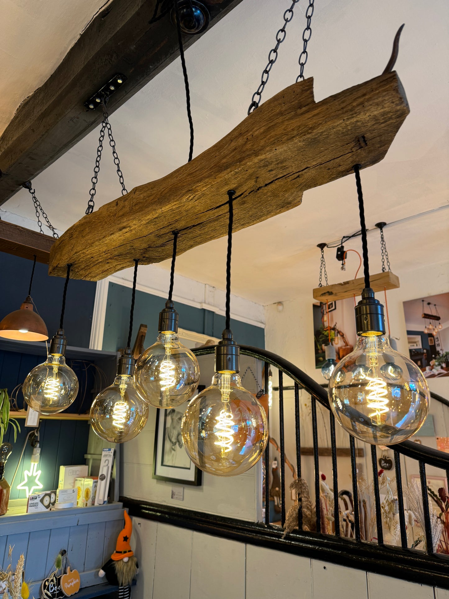 300 year old Oak Beam Chandelier 5 Lamp holders