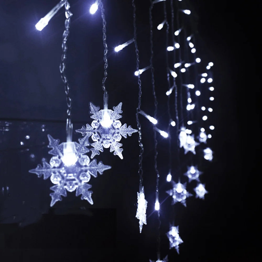 Christmas Snowflake LED String Curtain Lights