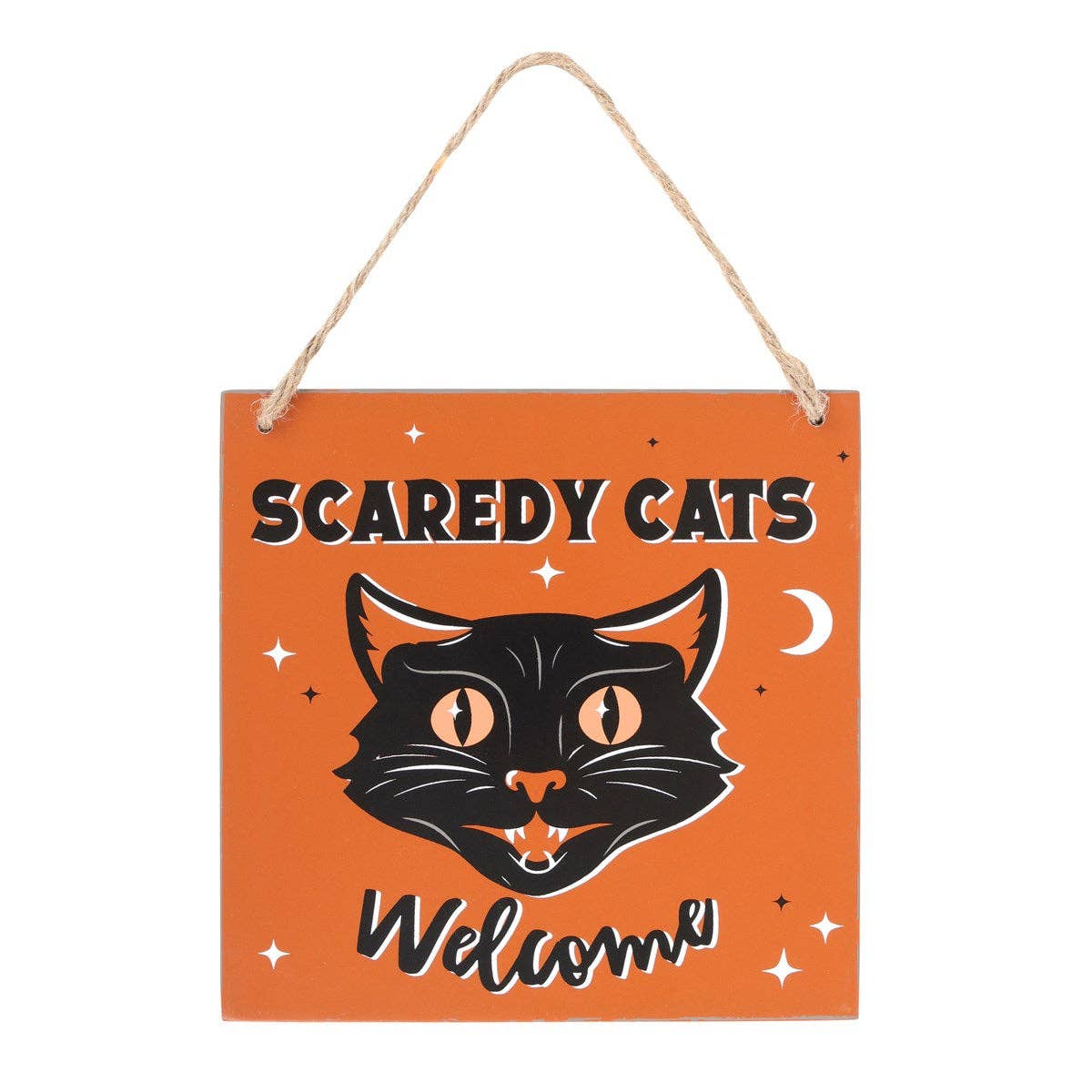 Scaredy Cats Welcome Hanging Halloween Sign