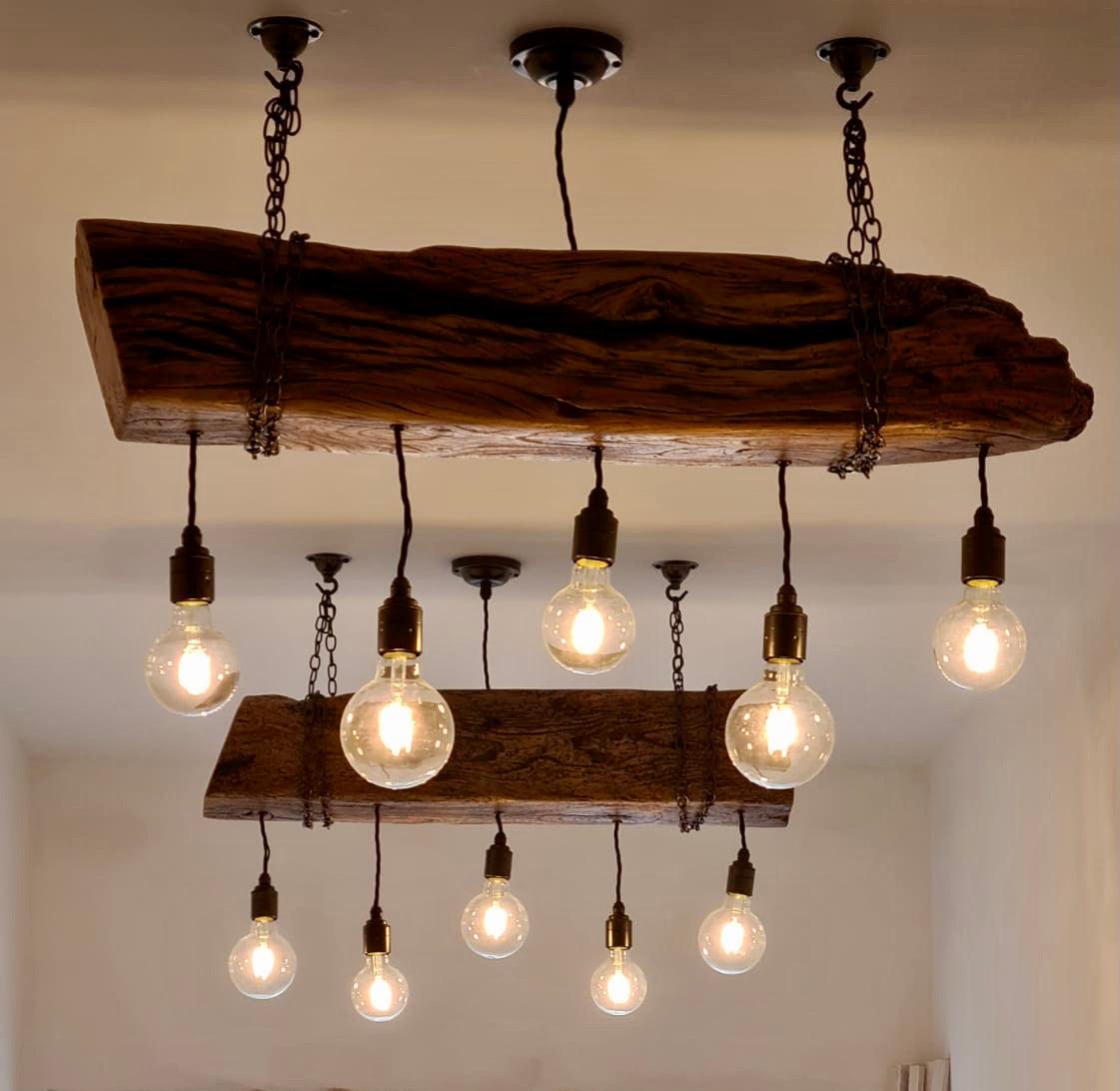 Ancient Wooden Beam Chandelier - MooBoo Home