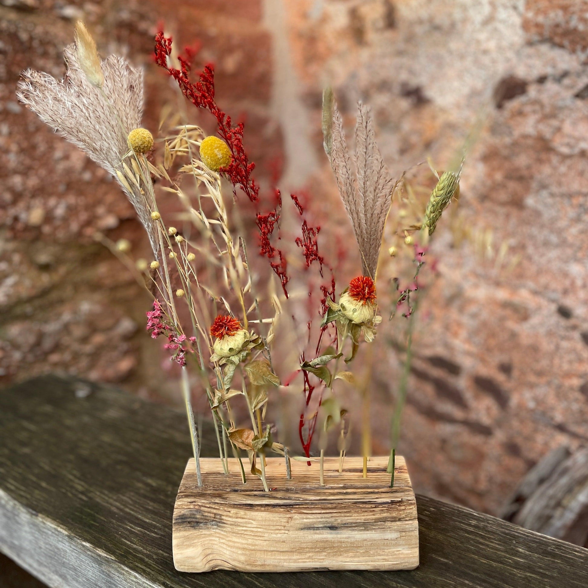 Flower Bar 20cm Reclaimed Spruce Dried Flower Wall or Table Display - MooBoo Home