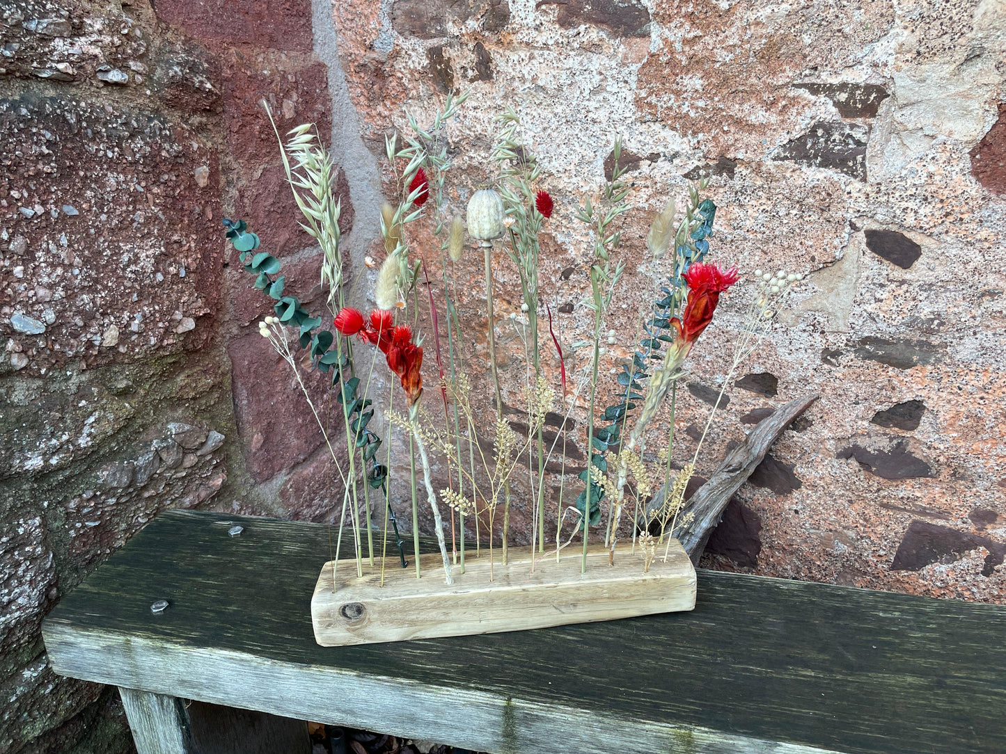 Flower Bar 40cm Reclaimed Spruce Dried Flower Wall or Table Display - MooBoo Home