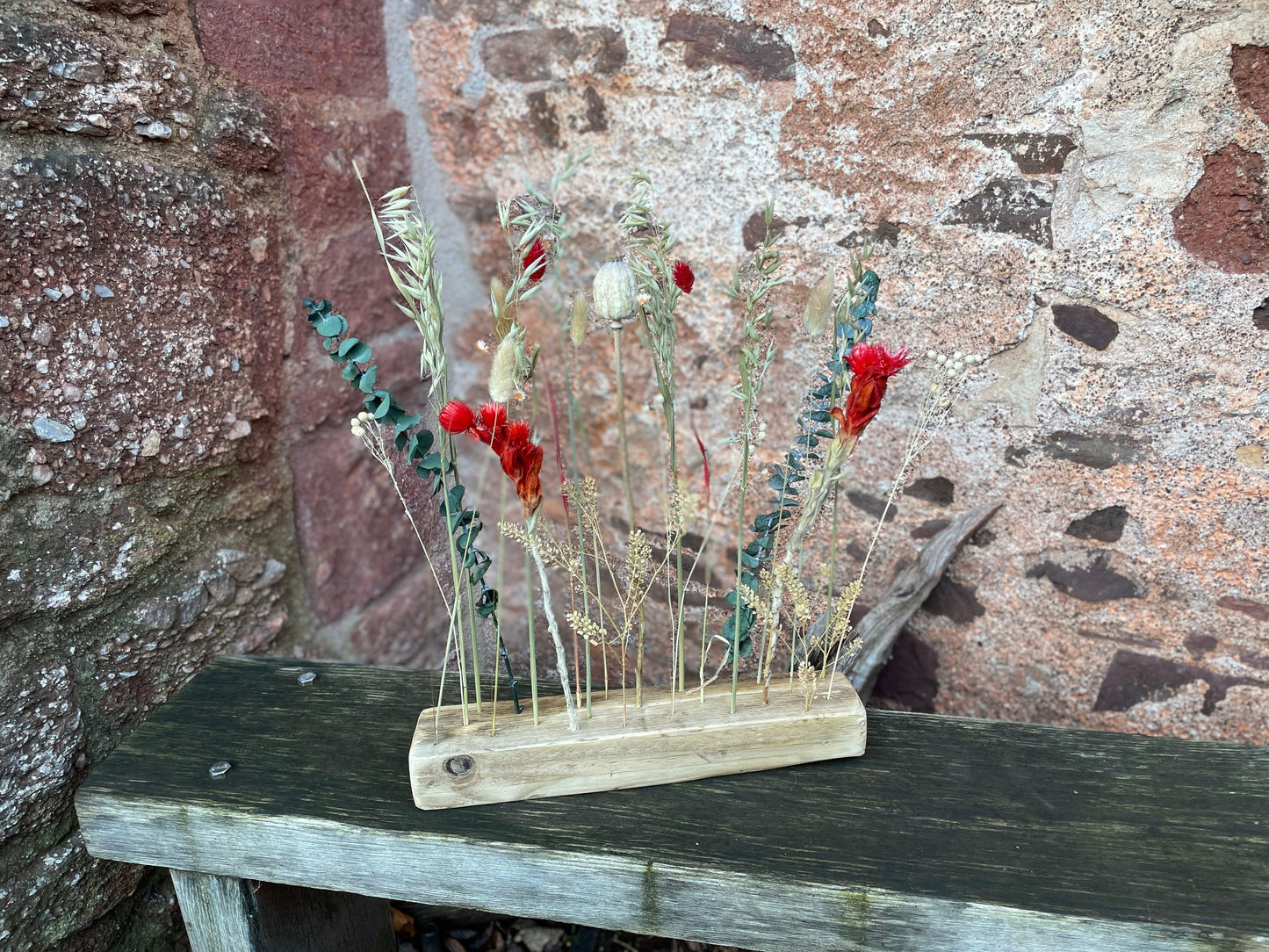 Flower Bar 40cm Reclaimed Spruce Dried Flower Wall or Table Display - MooBoo Home