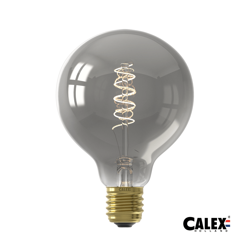 Calex G95 LED Globe Flexible Filament Lamp | Bulb | 4W | E27 | Titanium| Dimmable - MooBoo Home