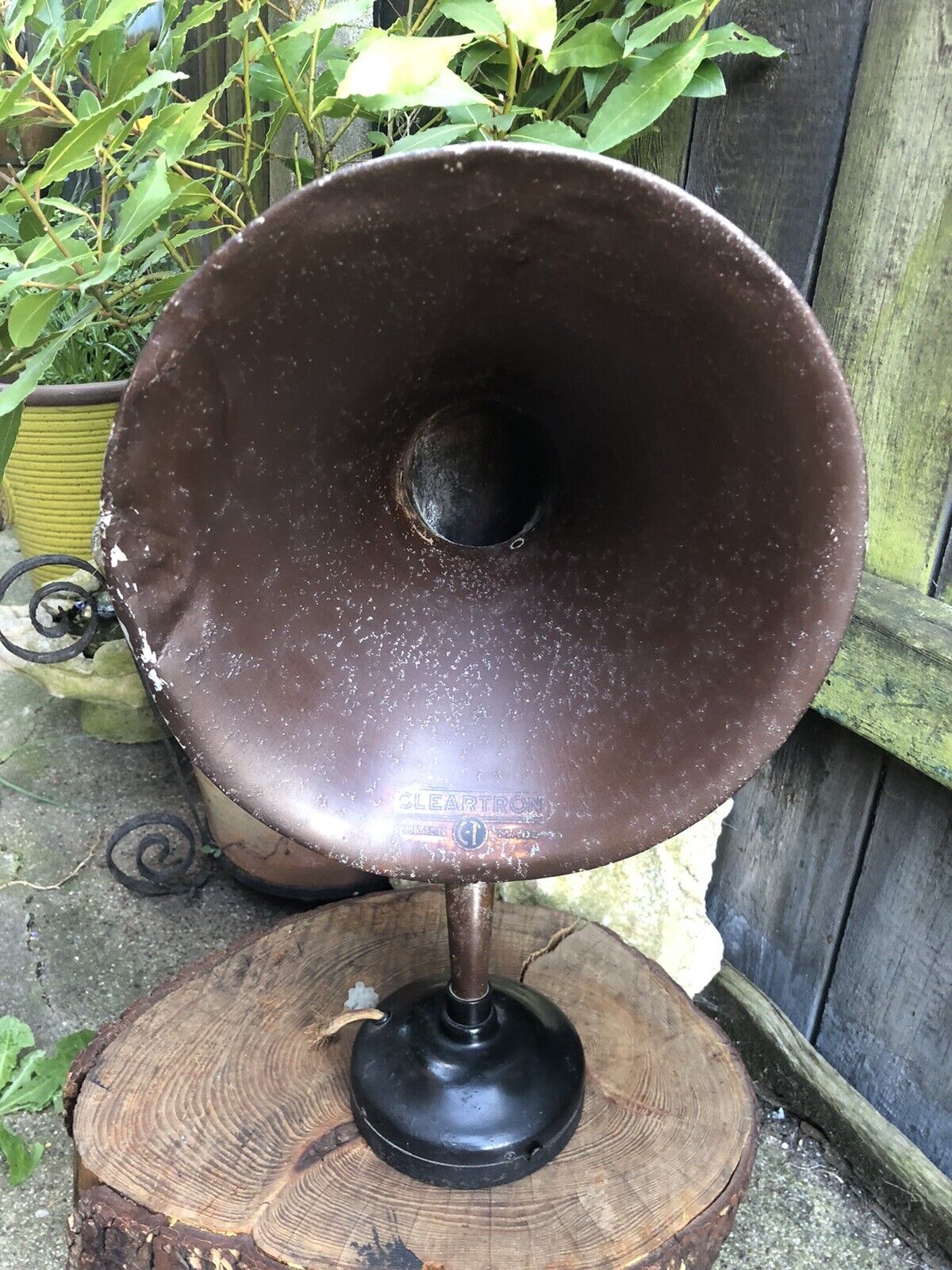 Vintage Cleartron Radio Ltd Sir Oliver Lodge radio receiver speaker horn 1926