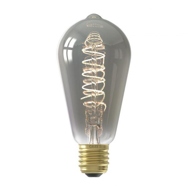 Calex ST64 LED Flex Filament Lamp | Bulb | 4W | E27 | ST64 | Titanium | Dimmable - MooBoo Home