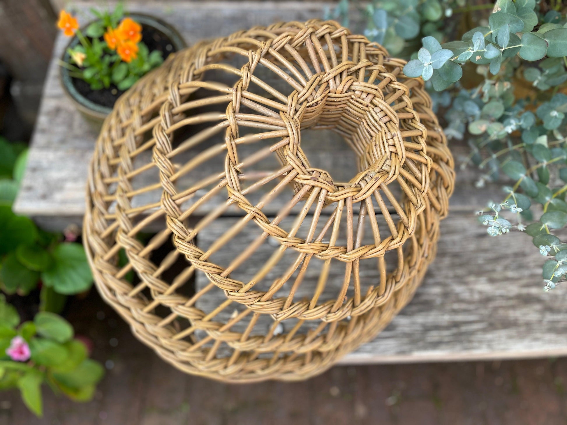 Withy Lobster Pot Pendant Shade rattan wicker alternative