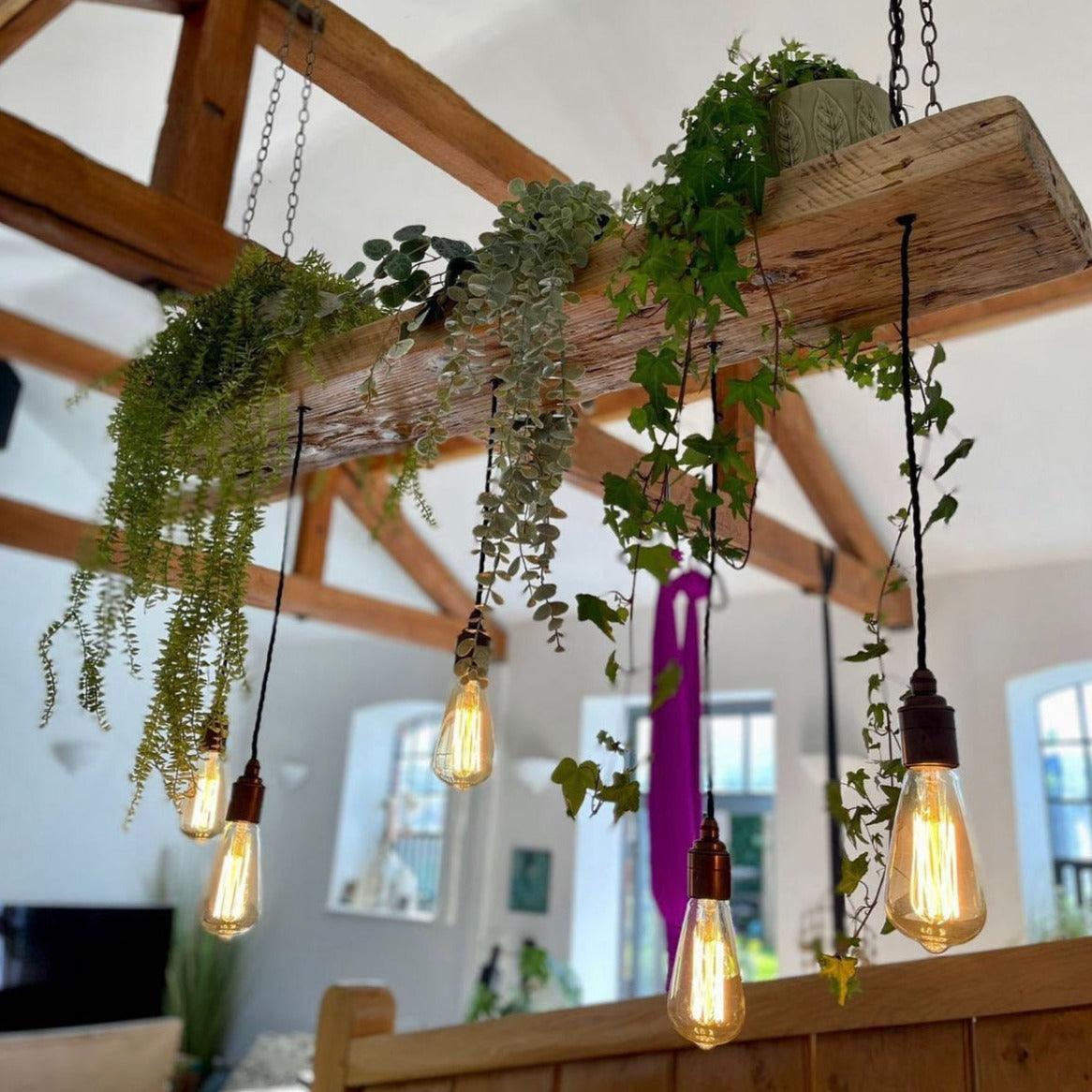 Wooden Beam Chandelier For Plants - MooBoo Home